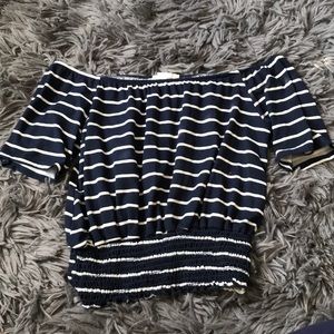 Blue Off the Shoulder Top